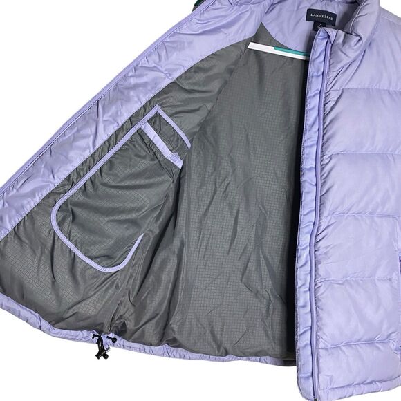 Lands End Down Puffer Vest Womens M 10-12 Purple Zip Pockets Gorpcore Outdoor - Picture 16 of 16